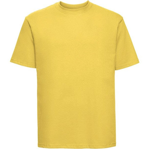 Russell Europe Super Ringspun Classic T-Shirt Yellow 100% Cotton Comfortable Fit
