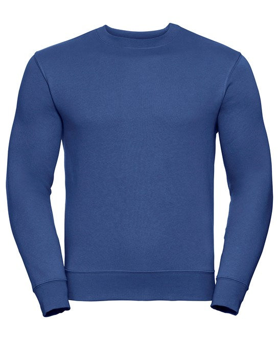Russell Europe Set-In Sleeve Sweatshirt Bright Royal 80% Cotton Comfortable Fit