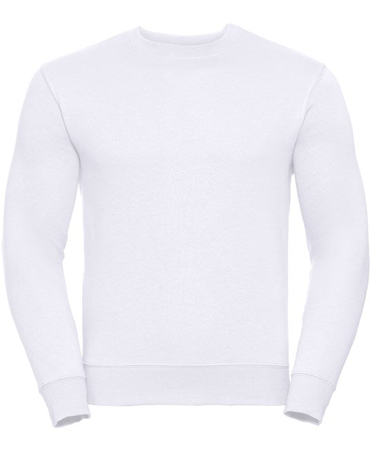Russell Europe Set-In Sleeve Sweatshirt White 80% Cotton Contemporary Fit