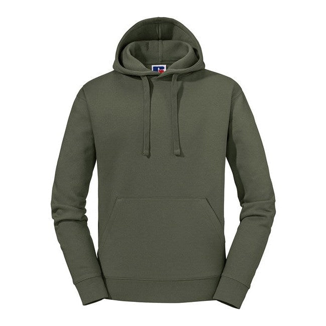 Russell Europe Olive Authentic Hooded Sweatshirt Contemporary Fit Premium Fabric