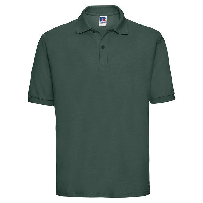 Russell Europe Classic Polycotton Polo Shirt Bottle Green Soft Comfortable Fit