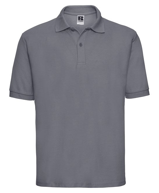 Russell Europe Classic Polycotton Polo Shirt Convoy Grey Soft Comfortable Fit