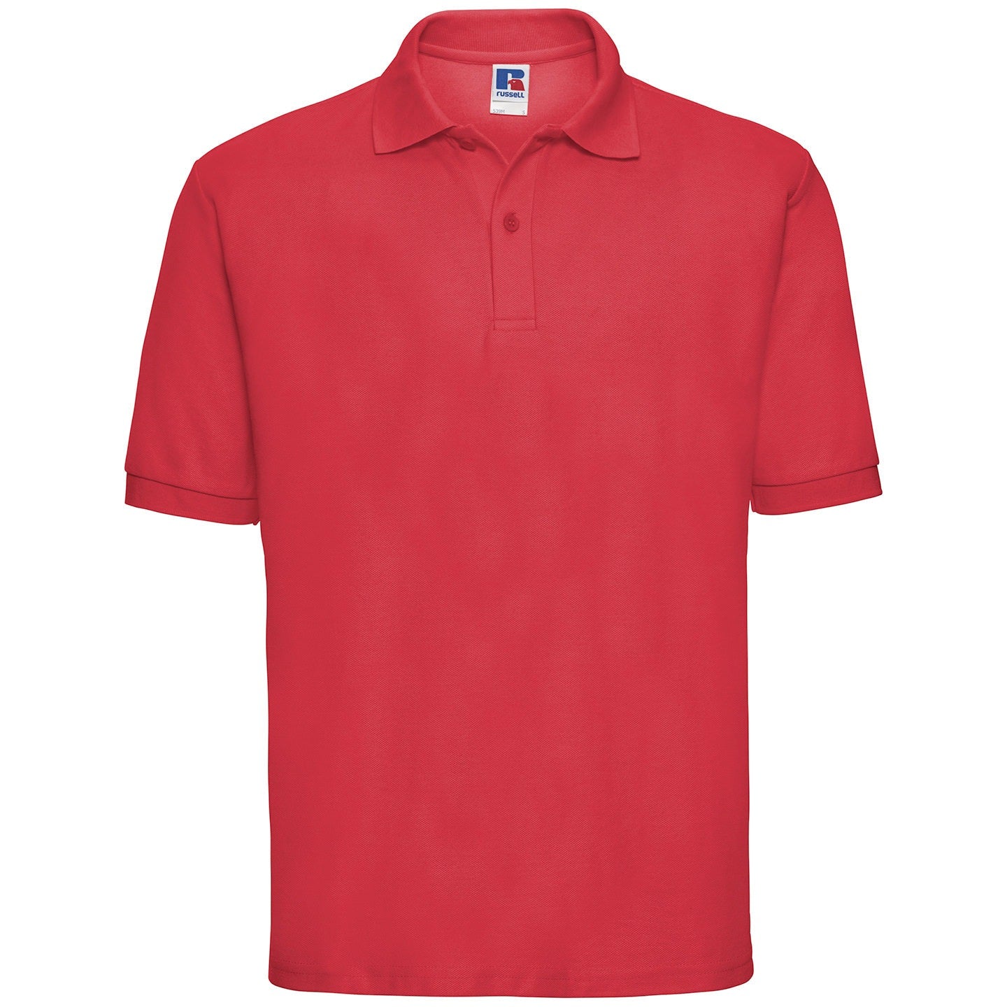 Russell Europe Classic Polycotton Polo Shirt Bright Red Soft Comfortable Fit