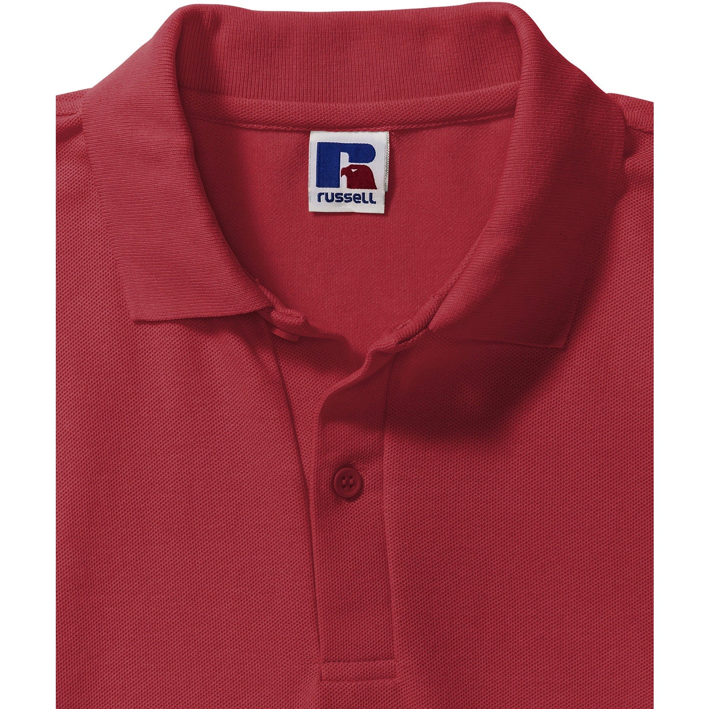 Russell Europe Classic Polycotton Polo Shirt Bright Red Soft Comfortable Fit