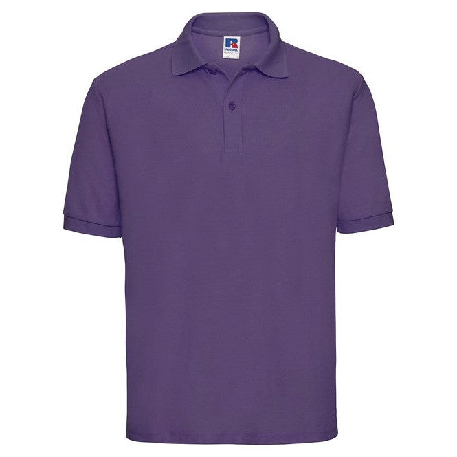 Russell Europe Classic Polycotton Polo Shirt Purple Soft Comfortable Fit