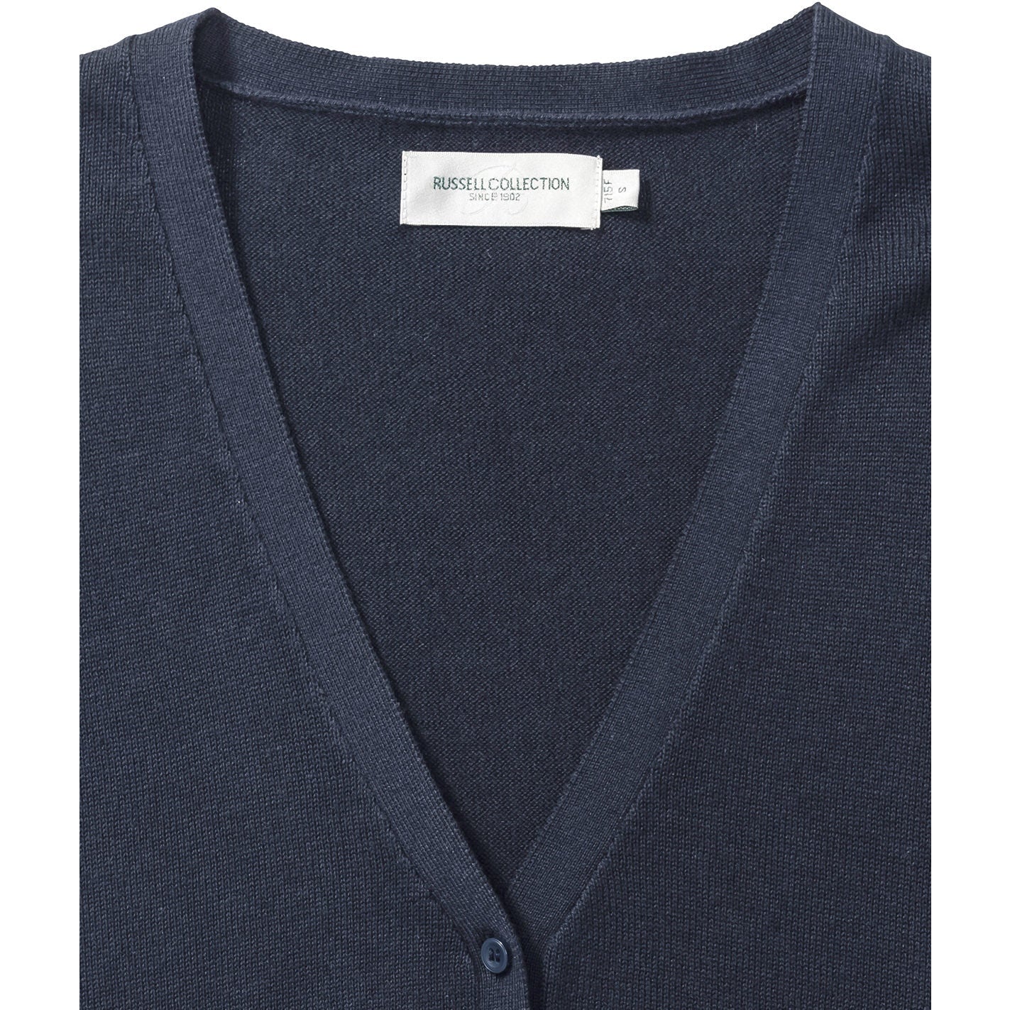 Russell Collection Women's V-Neck Knitted Cardigan Easy-Care Cotton Blend