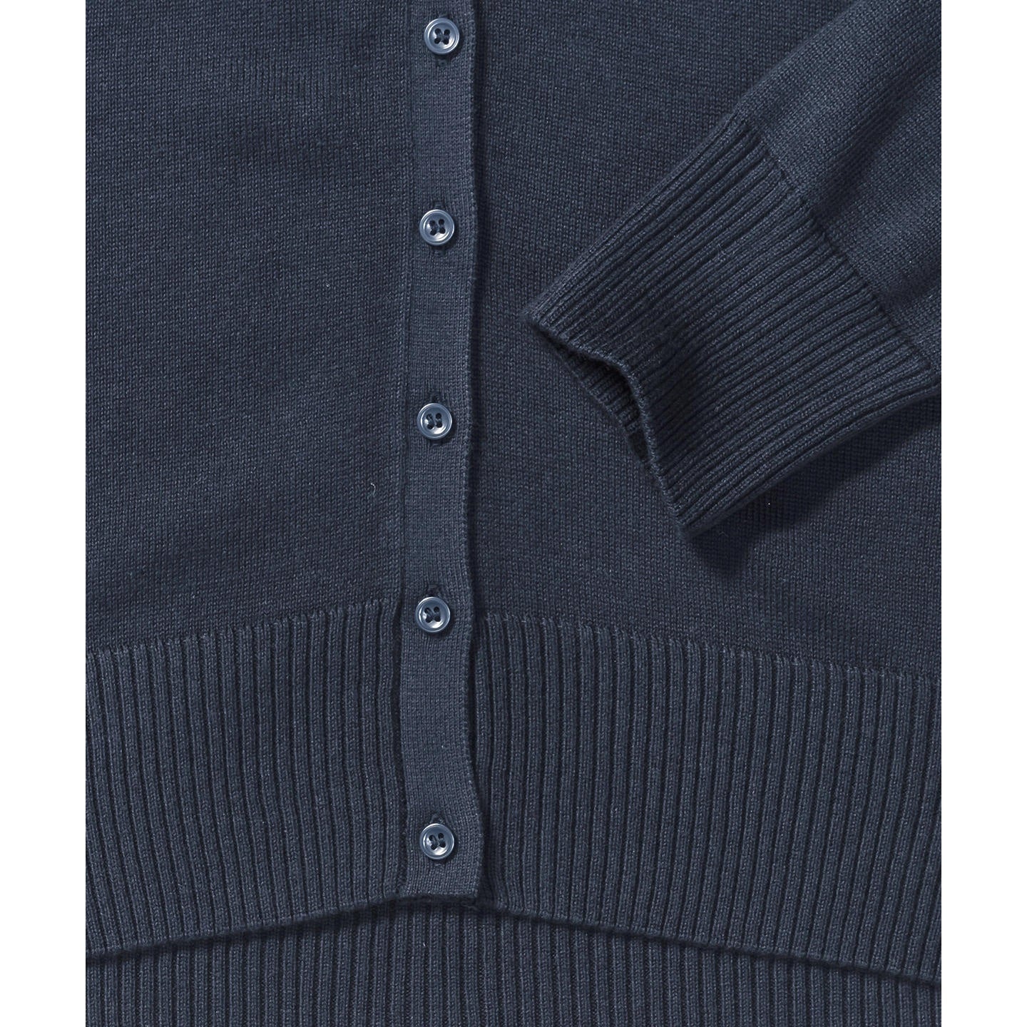 Russell Collection Women's V-Neck Knitted Cardigan Easy-Care Cotton Blend