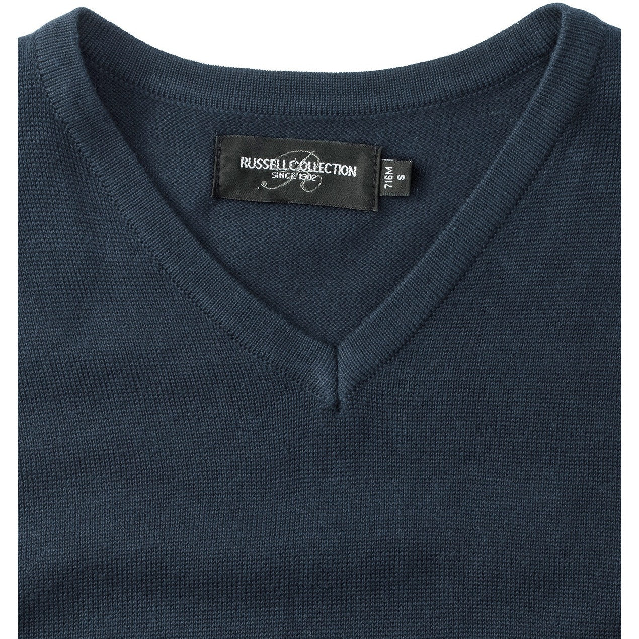 Russell Collection V-Neck Sleeveless Knitted Sweater Easy-Care Cotton Blend