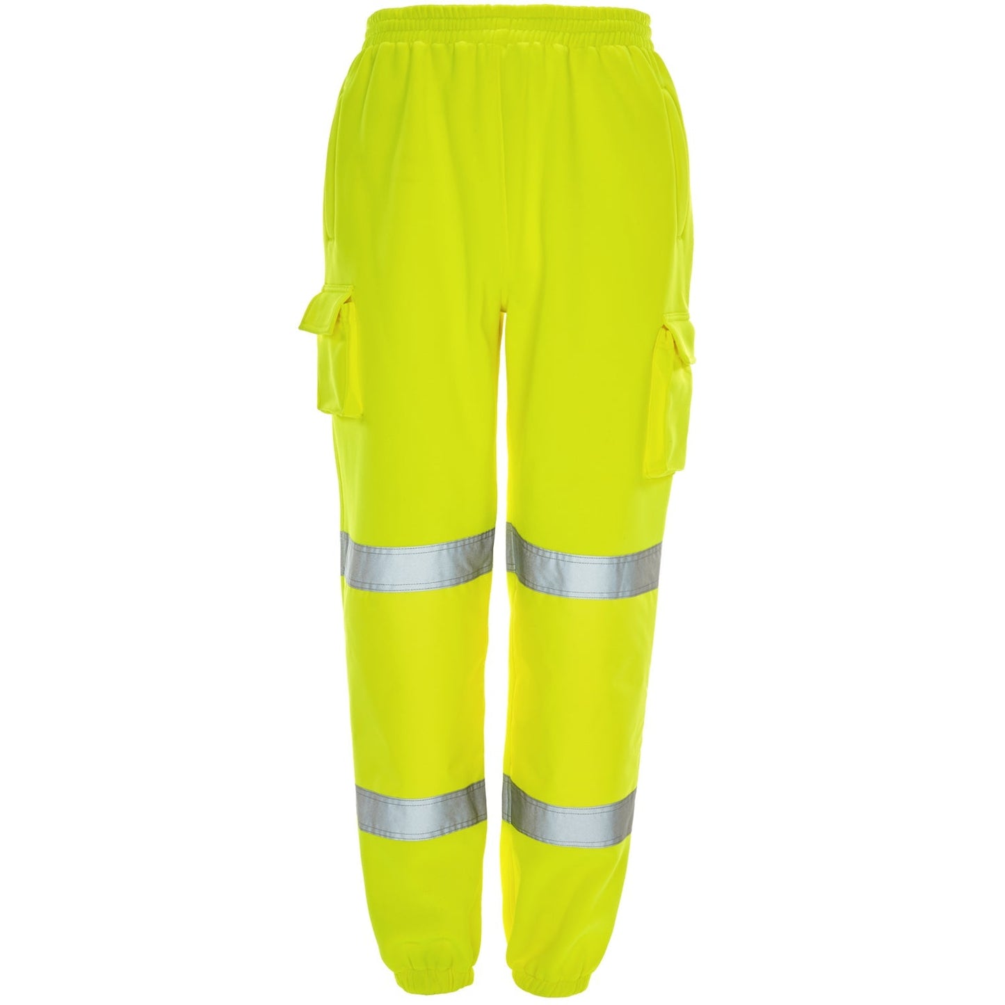 Supertouch Hi Vis Yellow Jogging Bottoms with Reflective Tape and Pockets