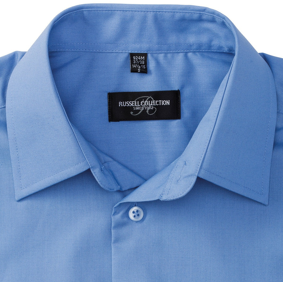 Russell Collection Long Sleeve Polycotton Fitted Poplin Shirt for Men & Women