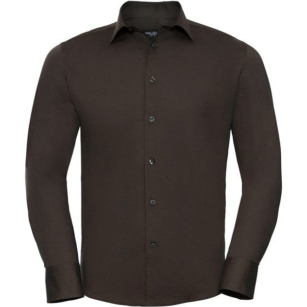 Russell Collection Long Sleeve Fitted Shirt Cotton Stretch Modern Design