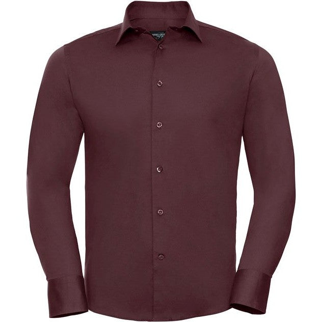 Russell Collection Long Sleeve Fitted Shirt Cotton Stretch Modern Design