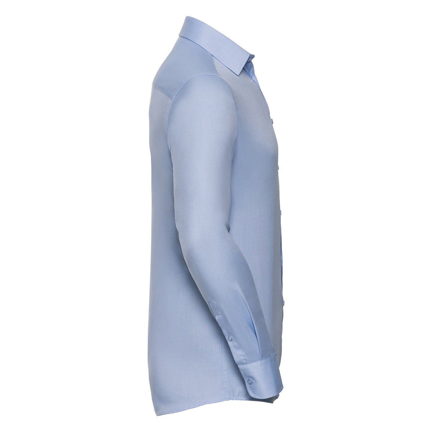 Russell Collection Long Sleeve Herringbone Shirt Tailored Fit Cotton Blend