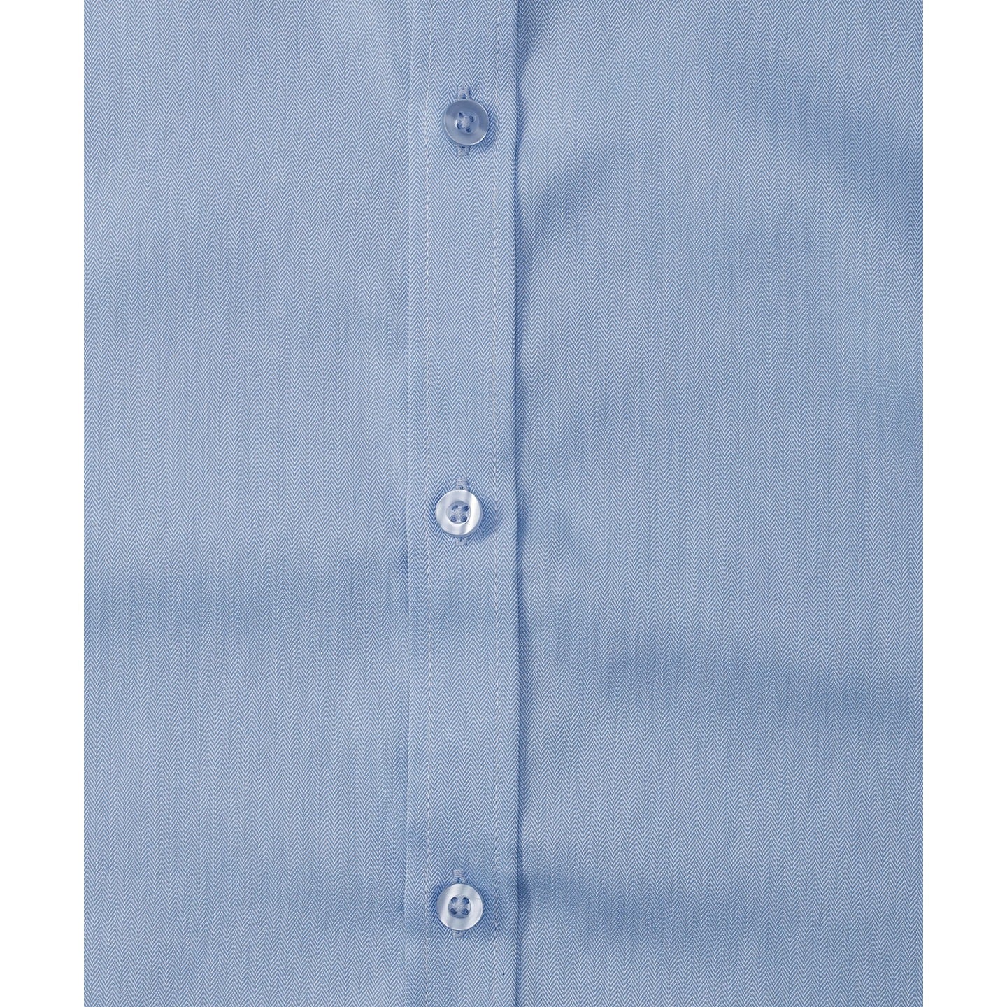 Russell Collection Long Sleeve Herringbone Shirt Tailored Fit Cotton Blend