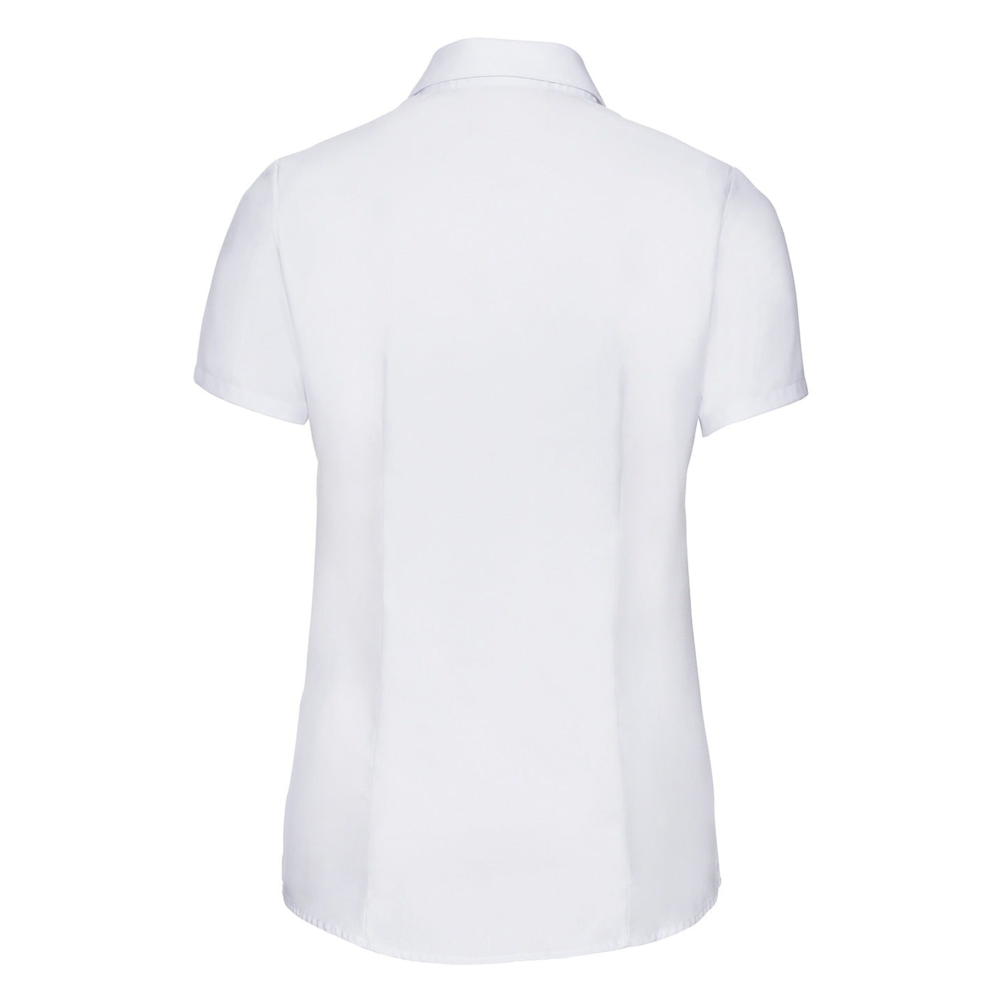 Russell Collection Women's Short Sleeve Herringbone Shirt Fitted Cotton Blend
