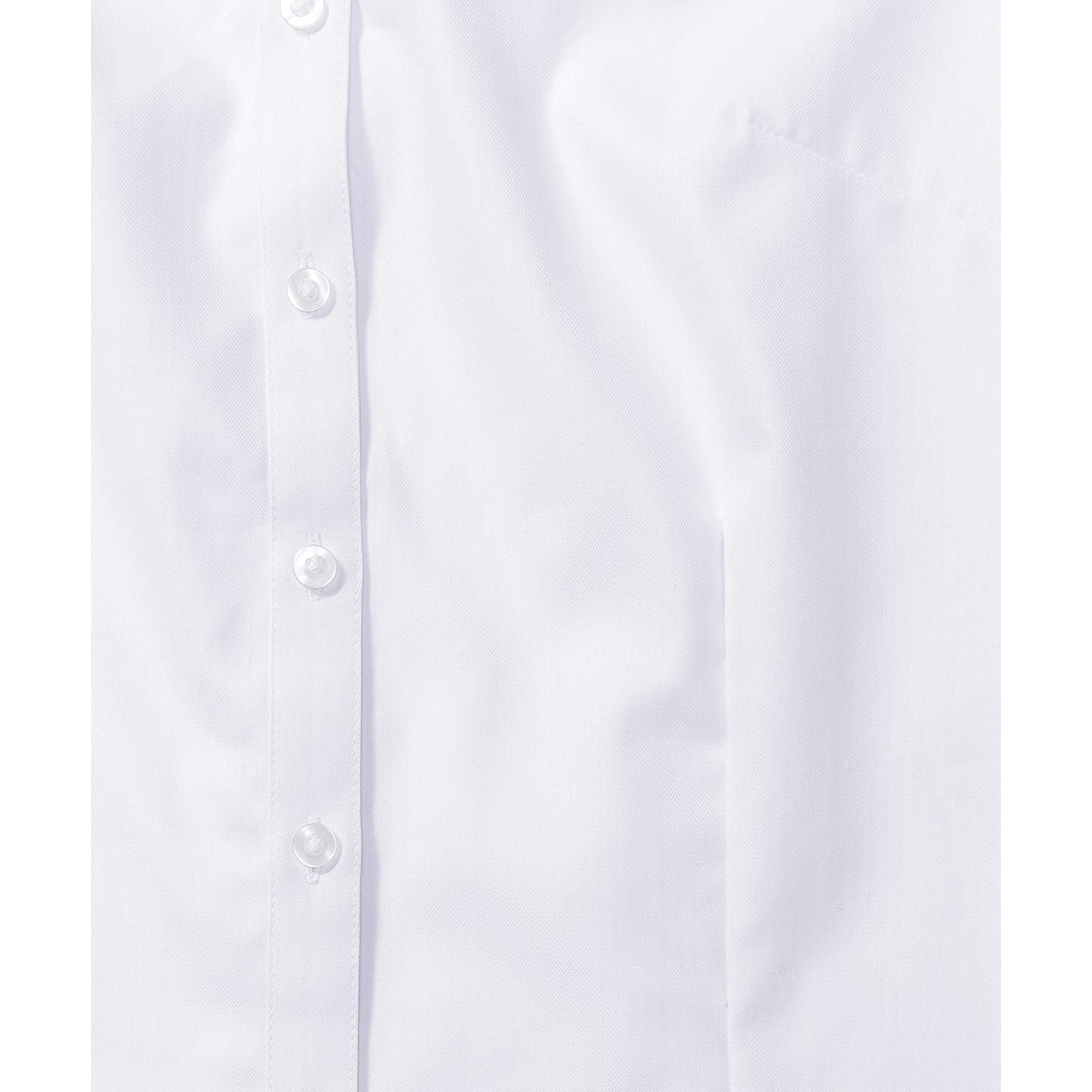 Russell Collection Women's Short Sleeve Herringbone Shirt Fitted Cotton Blend