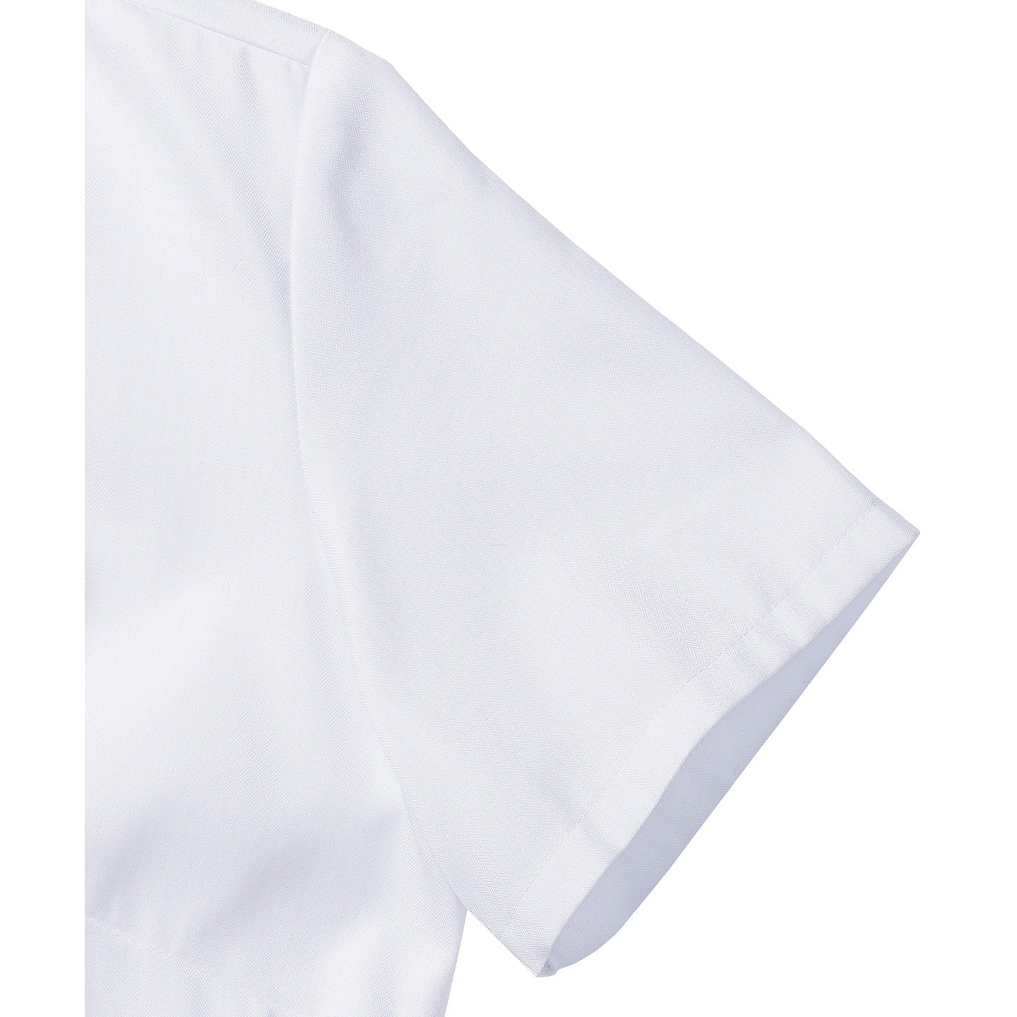 Russell Collection Women's Short Sleeve Herringbone Shirt Fitted Cotton Blend