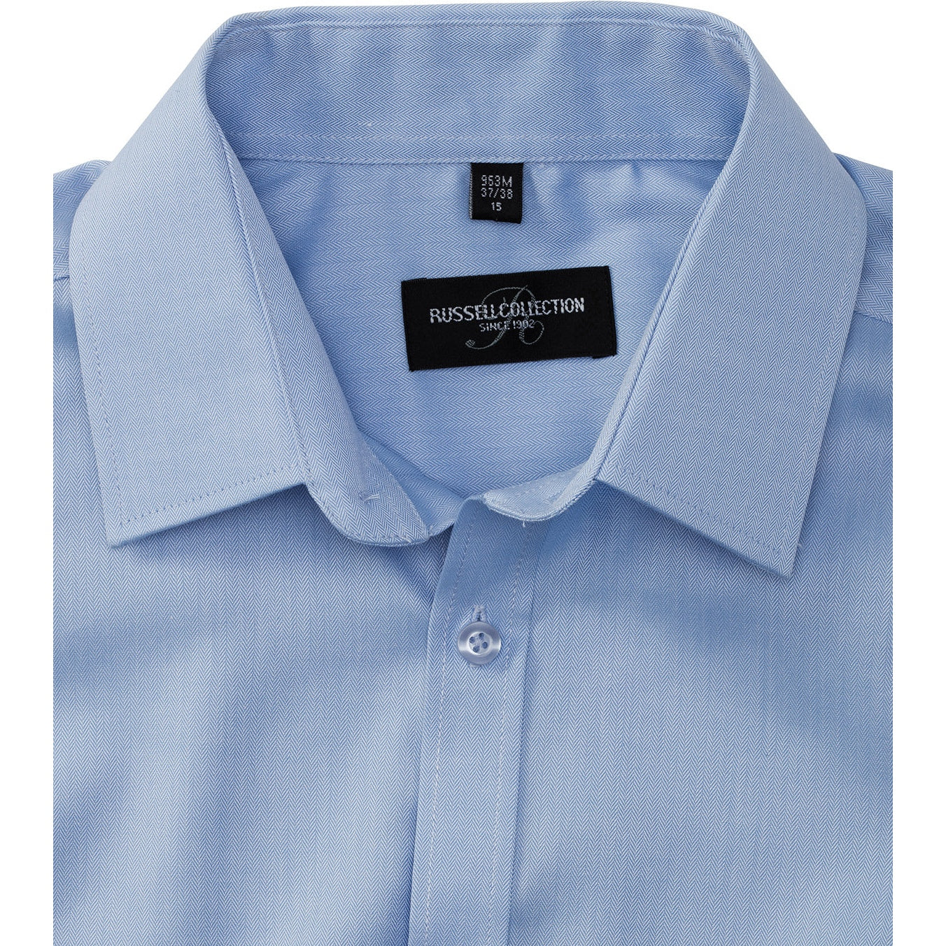 Russell Collection Short Sleeve Herringbone Shirt Easycare Tailored Fit