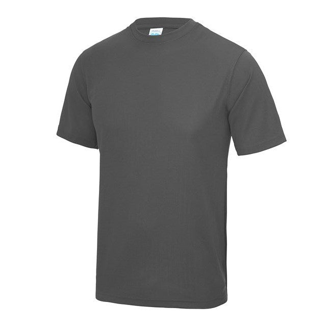 Awdis Just Cool Cool T Shirt Charcoal Moisture-Wicking Crew Neck 100% Polyester
