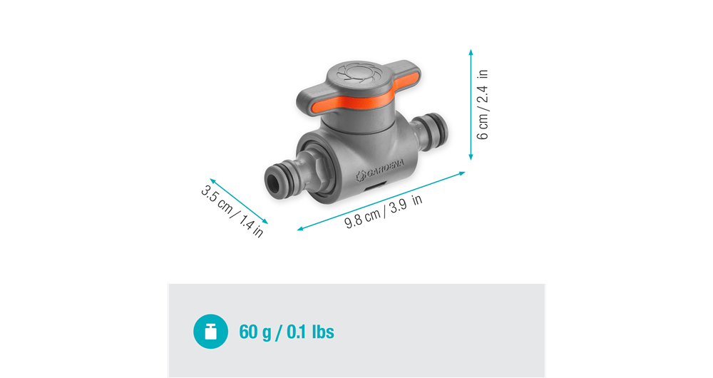 Gardena Coupling with Flow-Control Valve for Adjustable Water Flow