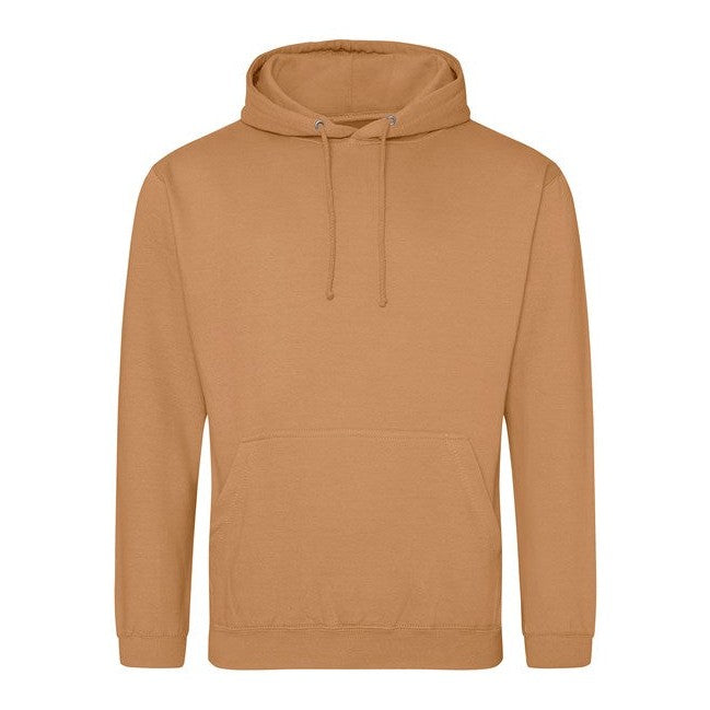 Awdis Just Hoods College Hoodie Caramel Latte Soft Cotton Pouch Pocket WRAP