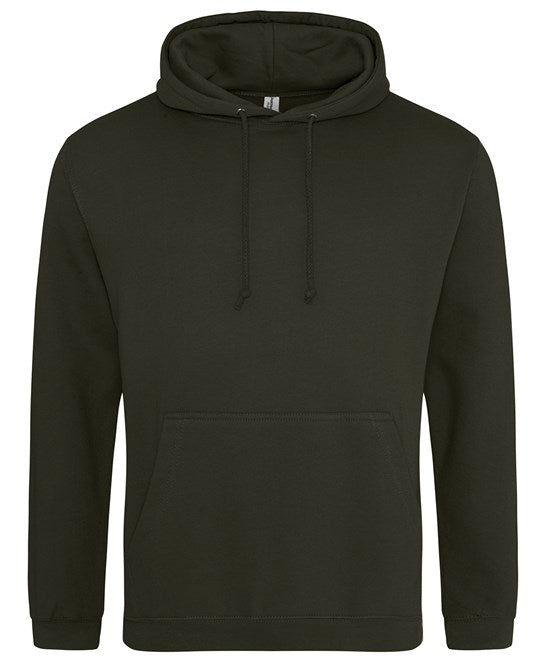 Awdis Just Hoods College Hoodie Combat Green Soft Cotton Pouch Pocket WRAP