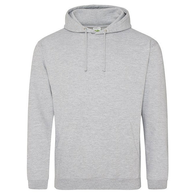 Awdis Just Hoods College Hoodie Heather Grey Cotton Blend Kangaroo Pocket