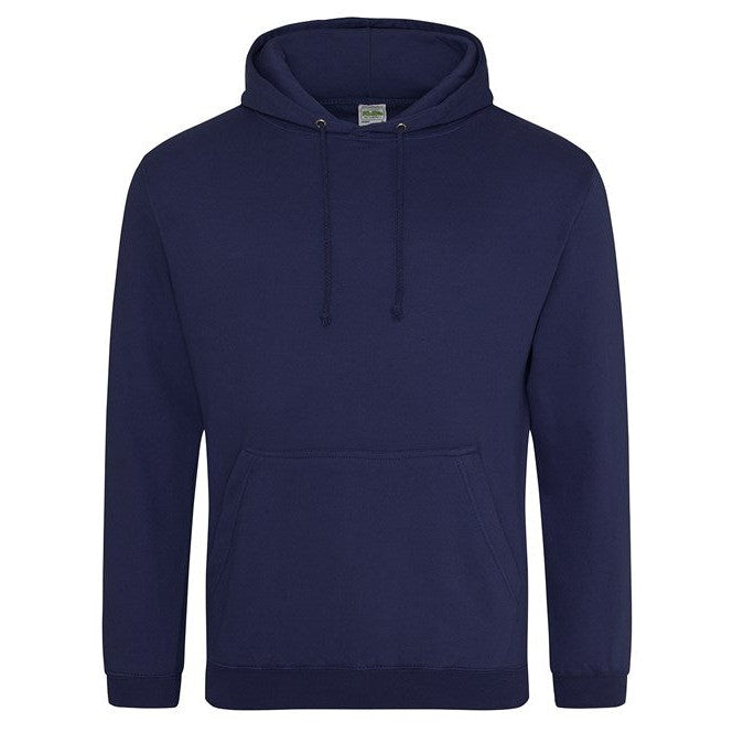 Awdis Just Hoods College Hoodie Oxford Navy Soft Cotton Pouch Pocket WRAP