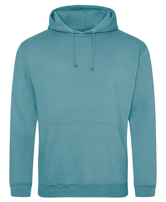 Awdis Just Hoods College Hoodie Seafoam Cotton Blend Ribbed Cuffs Pouch Pocket