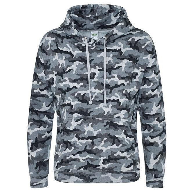 Awdis Just Hoods Camo Hoodie Classic Print Kangaroo Pocket Soft Cotton Blend