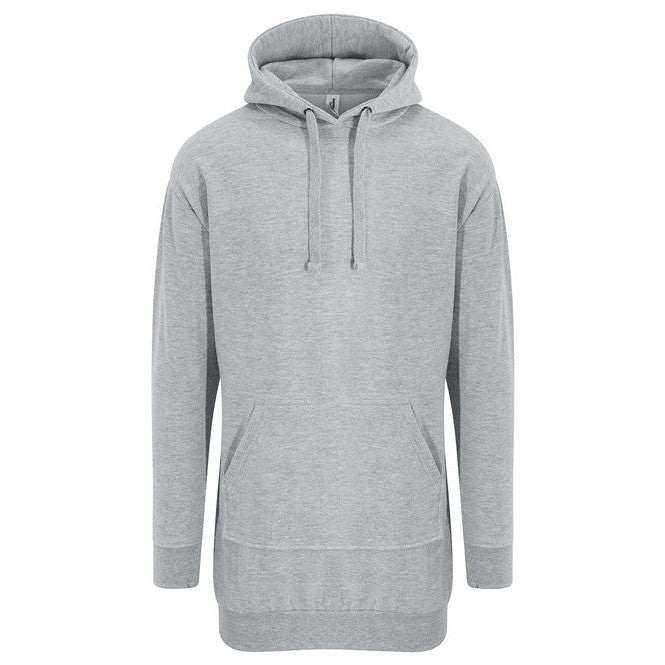 Awdis Just Hoods Women's Longline Hoodie Dress with Kangaroo Pocket