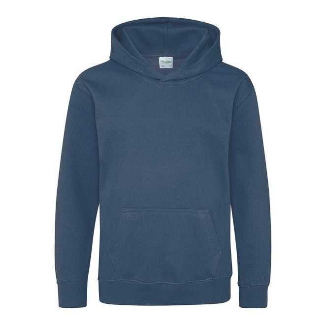 Awdis Just Hoods Kids Hoodie Airforce Blue Soft Cotton Pouch Pocket Sizes 1-13