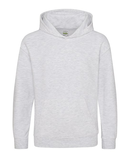 Awdis Just Hoods Kids Hoodie Ash Soft Cotton Pouch Pocket Comfortable Layering
