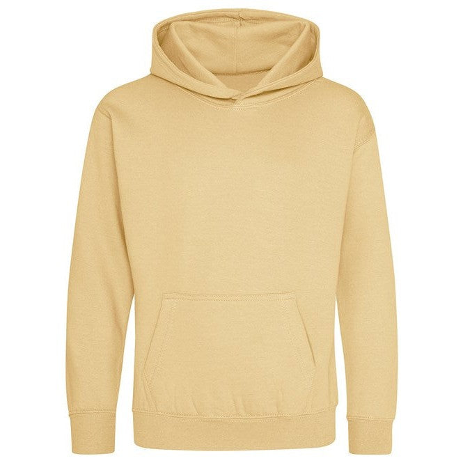 Awdis Just Hoods Kids Hoodie Desert Sand Soft Cotton Pouch Pocket Sizes 1-13