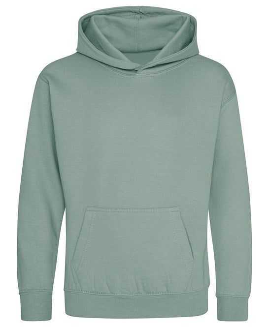 Awdis Just Hoods Kids Hoodie Dusty Green Soft Cotton Comfortable Layering