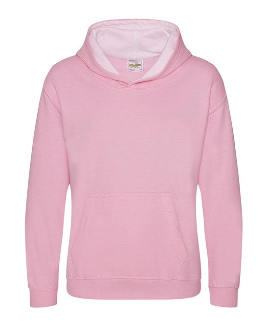 Awdis Just Hoods Kids Varsity Hoodie Soft Cotton Fleece Contrast Hooded Top