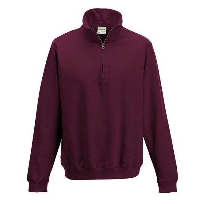 Awdis Just Hoods Sophomore Â¼ Zip Sweatshirt Cotton Blend Ribbed Cuffs Hem