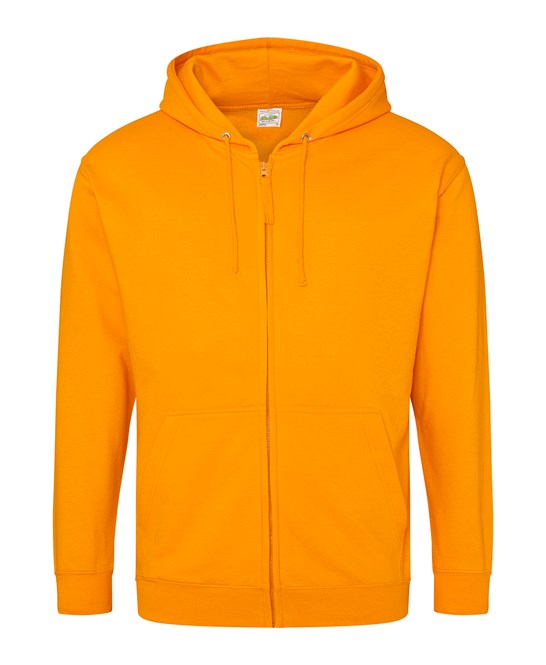 Awdis Just Hoods Zoodie Full Zip Hoodie Orange Crush Soft Cotton Casual Fit