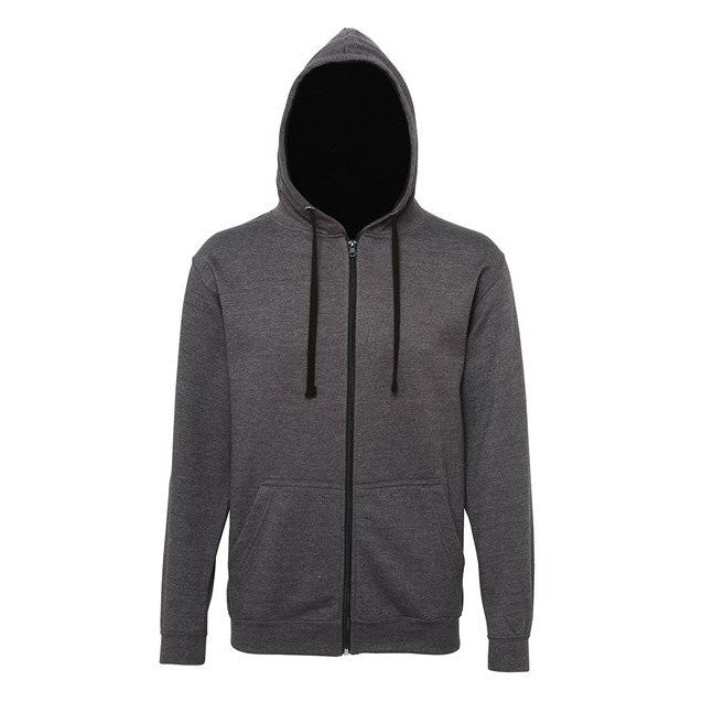Awdis Just Hoods VarsityZoodie Full Zip Hoodie Contrast Drawcords KangarooPocket