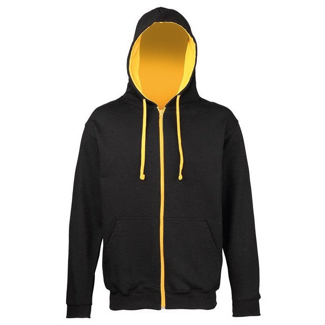 Awdis Just Hoods VarsityZoodie Full Zip Hoodie Contrast Drawcords KangarooPocket