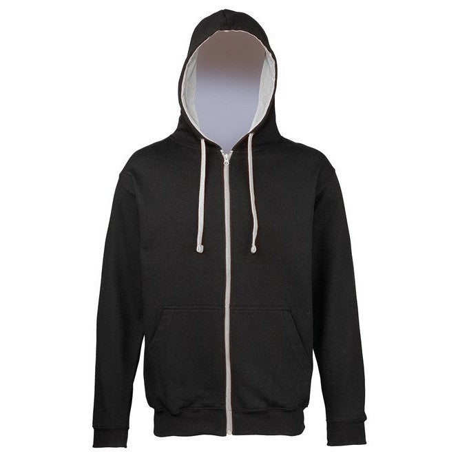Awdis Just Hoods VarsityZoodie Full Zip Hoodie Contrast Drawcords KangarooPocket