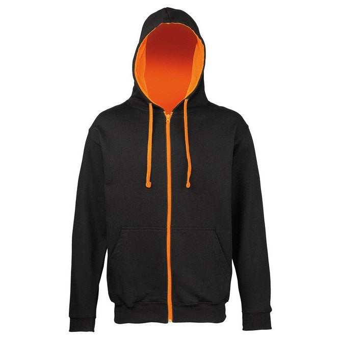 Awdis Just Hoods VarsityZoodie Full Zip Hoodie Contrast Drawcords KangarooPocket