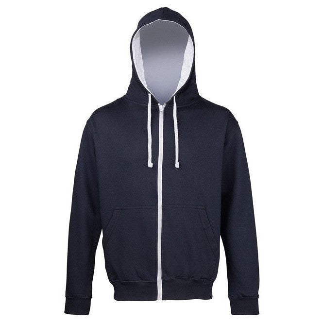 Awdis Just Hoods VarsityZoodie Full Zip Hoodie Contrast Drawcords KangarooPocket