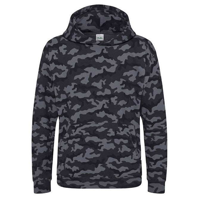 Awdis Just Hoods Kids Camo Hoodie Cotton Faced Kangaroo Pocket Sizes 3-13