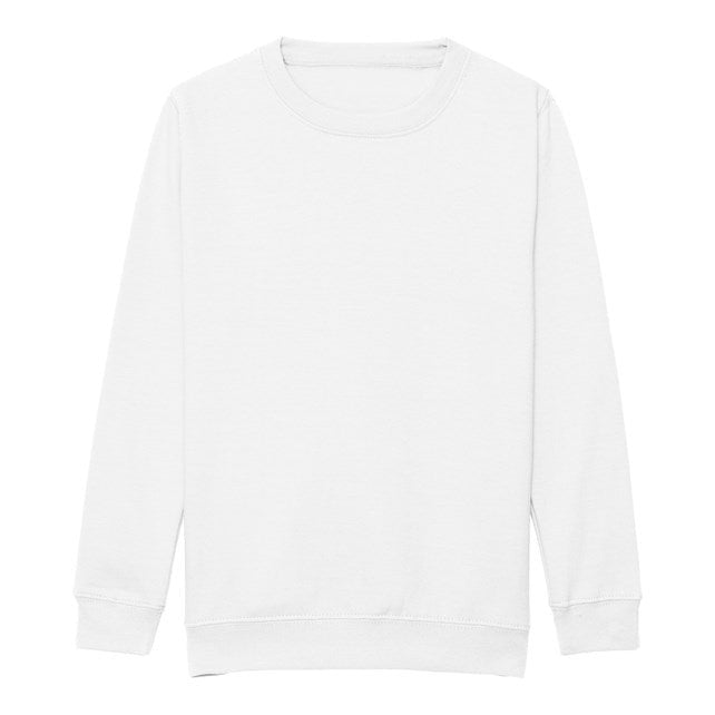 Awdis Just Hoods Kids Sweatshirt Arctic White Crew Neck Set-in Sleeves