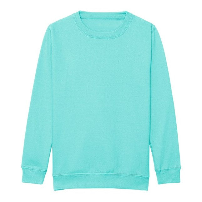 Awdis Just Hoods Kids Sweatshirt Peppermint Crew Neck Set-in Sleeves 80% Cotton