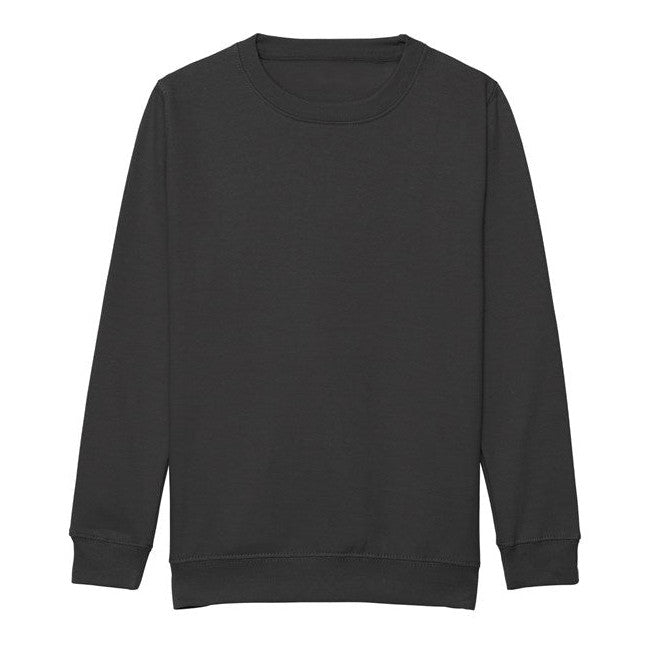 Awdis Just Hoods Kids Sweatshirt Storm Grey Crew Neck Set-in Sleeves
