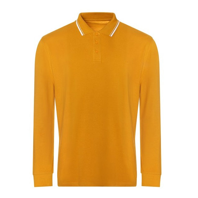 Awdis Long Sleeve Tipped Polo Shirt 100% Cotton Stylish Fit Unisex Sizes S-2XL
