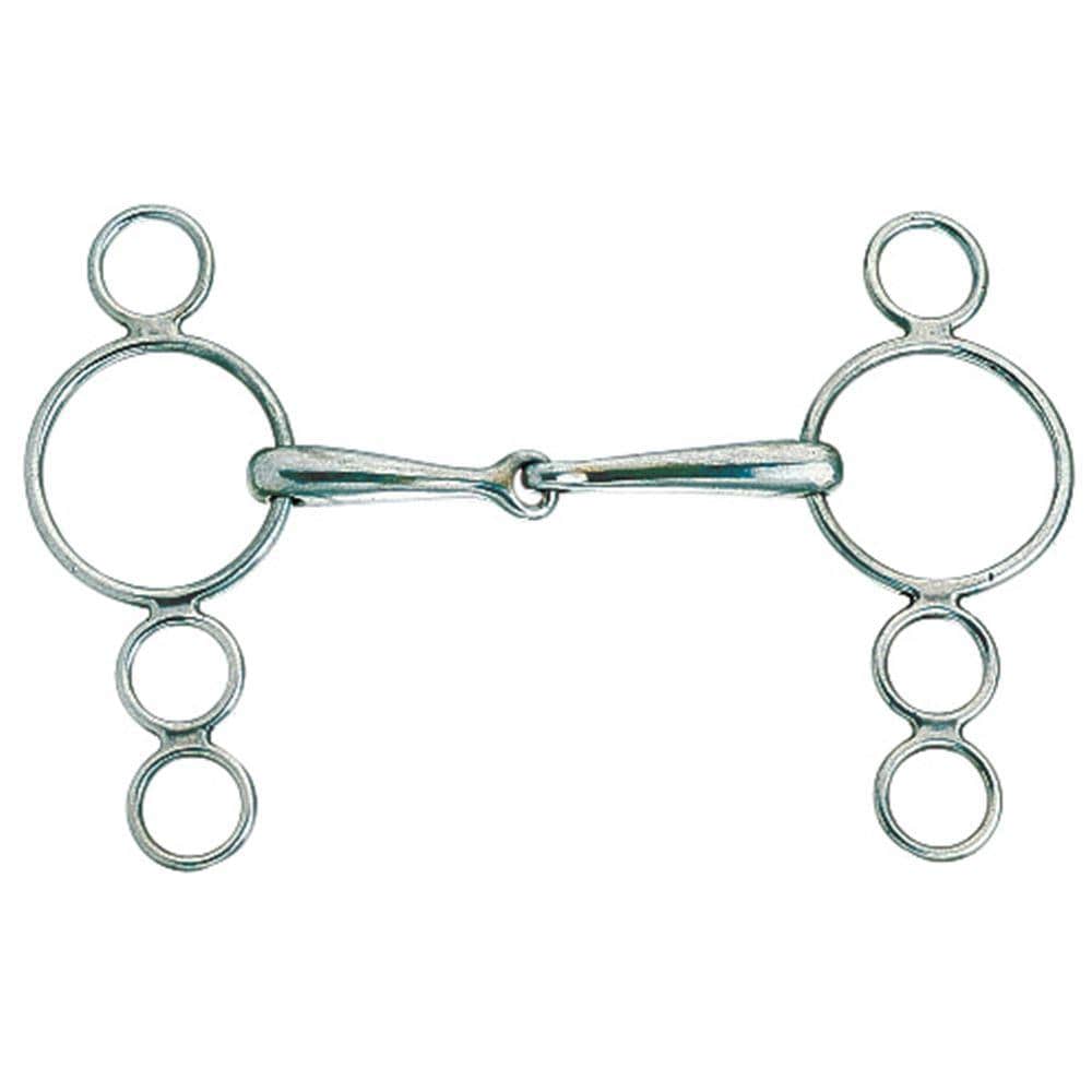 Korsteel Horse Stainless Steel Jointed 3 Ring Dutch Gag Bit Equestrian Tool