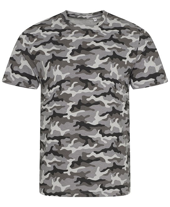 Awdis Just T's Camo T-Shirt 100% Cotton Modern Fit Crew Neck All-Over Print